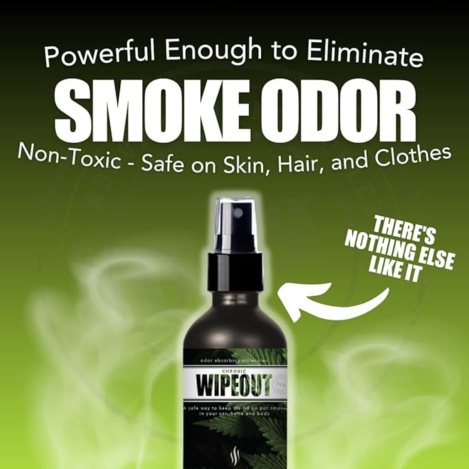 Chronic Wipeout Smoke Smell Eliminator for Home, Cars, Clothes, & More | Smoke Odor Eliminating Spray for All Kinds of Strong Smoke | Gifts for Smokers - Apple, Bamboo Teak, & Unscented 3 Pack - 4 oz