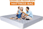 2 PK 4Mil Queen Mattress Bags for Moving – Heavy Duty Plastic Cover for Storage & Disposal, Waterproof & Tear-Resistant Moving Supplies
