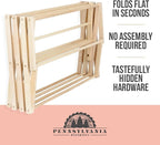 Pennsylvania Woodworks Clothes Drying Rack: Solid Maple Hard Wood Laundry Rack for Blankets, Towels, Bedding & More, Heavy Duty Folding Drying Rack, Made in USA, No Assembly Needed, XXLarge
