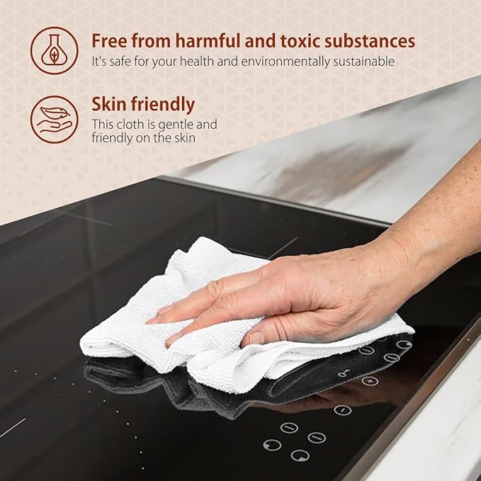 H4N Microfiber Cleaning Cloth Roll, 85 Pack Tear Away Towels, Lint Free, Absorbent, Streak Free, Non-Abrasive, Reusable and Washable Dish Rags for Car and Household Supplies, 11.81x11.81 Inches, White