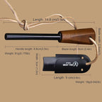 BA-KOR 14.1-inch full tang (9CR18MOV) Survival Machete + K-type sheath and 5.9-inch cerium-powered igniter. Suitable for outdoor hunting, camping, obstacle clearance, barbecuing, fishing, kitchen cutting for daily carry (EDC), and as a gift.