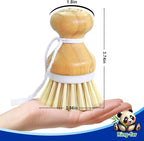 Bamboo Dish Brush,Bamboo Scrub Brush for Bishes Pots Pans Kitchen Sink Cleaning,2 Packs