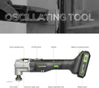 GALAX PRO Power Oscillating Tool, Cordless Oscillating Multi Tool 20V Lithium Ion with 2.0Ah Battery and Charger, 3pcs Blade and 10pcs Sanding Papers for Sanding, Grinding