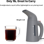 Steamer for Clothes, Handheld Garment Steamer, Portable Clothes Steamer Remove Wrinkle, 180ml Water Tank, 12 minutes Continuous Steam, 2.3 meter Cord, Ideal for ALL Fabrics, One button Design (Gray)