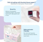 1800 Pulls Paper Facial Tissues,Powder Free,Lint Free,Super Soft 4-Ply 6.1"x6.9" w. Compact Pink Plastic Bag for Easy-to-Dispense,Drive Skin Ultra Soft