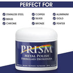 Prism Polish Metal Polish - 7 Ounce: Achieve a Brilliant Shine on Aluminum, Chrome, Stainless Steel, Brass, Silver, Nickel, Gold, Silver and More. Safe for Boat, Car, Motorcycle, Home and Business.
