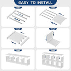 Mavivegue Book Shelf, 16 Cube Storage Organizer, Metal Cube Bookshelf, DIY Bookcase, Tall Book case for Bedroom, Living Room, Office -White