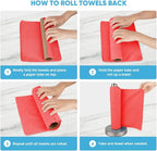 AIDEA Microfiber Cleaning Cloth Roll, 50PK Red, Reusable Paper Towels Tear Away Cloth, Microfiber Towels Washable Shop Rags, Lint Free Cleaning Rags for House, Kitchen, Window, 11.5"×11.5"