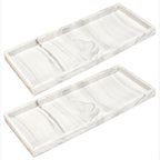 DNC Silicone Bathroom Tray for Counter, 2PC 11.8" Vanity Tray for Countertop, Kitchen Sink Soap Tray for Dish Holder Dispenser Toilet Tank Desk Organizer