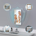 Sunrosa Medicine Cabinet with Mirror, 16" W x 31.5" H, 1 Door, Wall-Mounted & Recessed Bathroom Medicine Cabinet with Tempered Glass Mirror