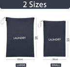 WiseBoy 2 Pack Laundry Bags, Washable Wet Dry Bag, Travel Laundry Bag Dirty Clothes Organizer, Swimming Yoga Bathing Suit Workout Wet Dry Bag - Navy Blue