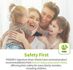 Pigeon Signature Dryer Sheets Laundry Fabric Softener, White Floral & Peach, Mystic Rain, Reduce Static Cling, Eliminate Strong Odor, Infused with Flower Essence, Safe for All, 130 Counts