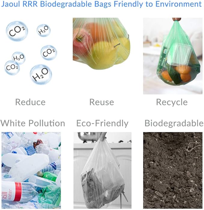 Jaoul Trash Bags 2.6 Gallon, Small Garbage Bags, Strong & Unscented Mini Trash Bags for Kitchen, Bathroom, Office, Restroom, Car, Green, 80 Counts