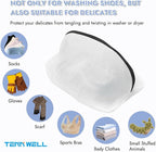 Tenn Well Shoe Washing Machine Bags, 3PCS Mesh Laundry Bags for Shoes, Sneakers, Trainers, Tennis Shoes, Slippers, Fit up to Men’s Size 12