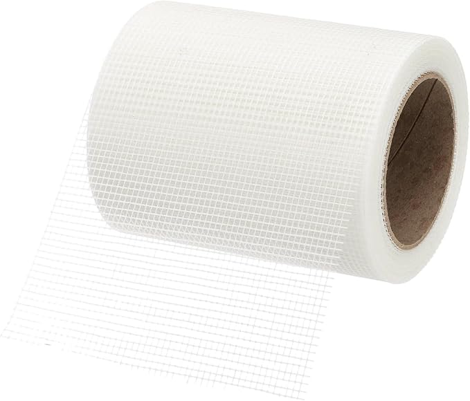 PATIKIL Drywall Repair Mesh Tape, 6 inch x 82 ft Fiberglass Repair Patch Self-Adhesive Dry Wall Joint Tape 9 Mesh Wall Hole Crack and Seam Patch, White