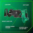 Metabo HPT 18V MultiVolt™ Cordless Driver Drill, Impact Driver, Reciprocating Saw, and Torchlight 4-Pc Combo Kit | Includes 2-18V 2.0Ah Batteries | Lifetime Tool Warranty | KC18DEX4