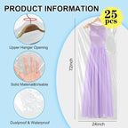 BEISHIDA 25PCS 72 Inch Plastic Garment Bag-Plastic Clear Dry Cleaner Laundry Bags for Clothes Cover, Hanging Clothes Storage for Long Dresses Skirt Coat Suit Shirt Jacket