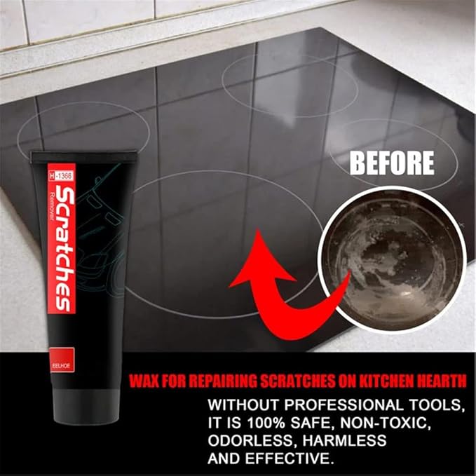 RJDJ Scratch Free Stove Top Scratch Remover, Cooktop Heavy Duty Cleaner And Polish, Glass Ceramic Stove Top Cleaner, Multipurpose Cooktop Cleaner for Household (1PC)