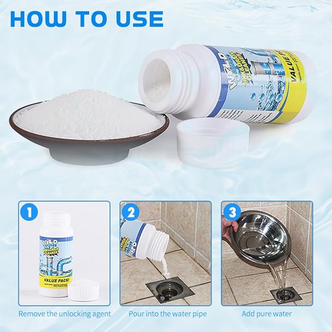 2026 Upgrade Sink Drain Cleaner, Sink and Drains Cleaner, Multi-functional Sink and Drain Cleaner Powder Cleaning, Drains Foam Cleaner, Powerful Pipe Dredging Agent for Kitchen Toilet (1Pc)