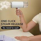 Nexcrate Travel Clothes Steamer, Portable Garment Wrinkle Remover - 800W One-Touch Steam, Stainless Steel Plate & Foldable Handheld Design