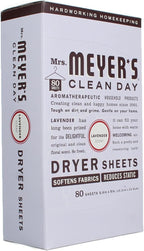 Mrs Meyer's Clean Day Dryer Sheet, 80 Count