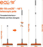 Eazer 46'' Professional Window Cleaner Tool, 2-in-1 Rotatable Squeegee for Window Cleaning Kit, Window Washing Equipment Kit with Threaded Extension Pole(20''-46'') for Shower/Windshield.