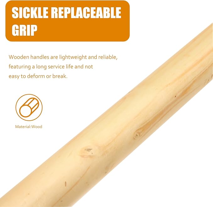 VOSAREA 4PCS Wooden Shovel Handle Replacement Solid Ash Wood Straight Handle - Wood Handles for Shovels - Hoes and Garden Tools Ideal for Landscaping and Gardening 39cm/15.35in