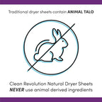 Clean Revolution Natural Fabric Softener Dryer Sheets, 80 Sheets, 160 Loads, Seaside Lavender, Naturally Derived, Sensitive Skin Safe, Made in the USA (Pack of 2)