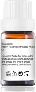 Peony Essential Oil - Pure Natural Fragrance for Aromatherapy, Perfume Making, Candles, Soap, Room Spray, Diffuser Blends - Organic, 10mL Undiluted - Pack of 2