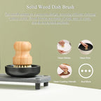 MOMEEMO Matte Black Soap Dispenser Set Comes with Stainless Steel Pumps, Instant Dry Tray, and Dish Scrub Brush, Suitable for Matte Black Kitchen Accessories. (Black)