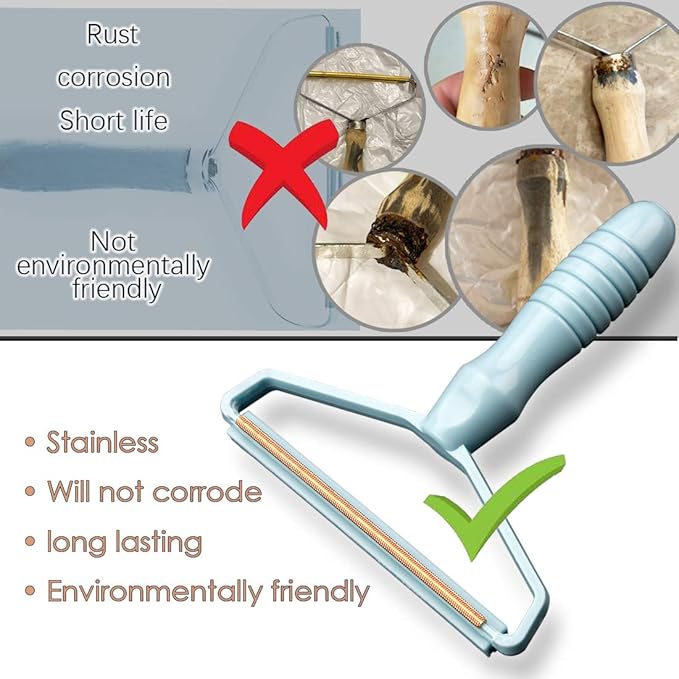 Portable Fabric Shaver, Pet Hair Remover, Manual Lint Remover, Dog Cat Hair Remover for Carpet, Clothes, Furniture, Couch Blue 1pcs