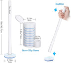 Disposable Toilet Brush Holder Set Toilet Wand (Pack of 2) Toilet Cleaner Scrubber with 24 Refills