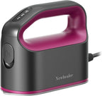 Newbealer Smart Steam Iron for Clothes - 1200W Professional-Grade Turbocharged 3 Steam & 3 Dry Heat Modes, 45s Heat-Up, 6oz Tank, Auto-Off, Nonstick Ceramic Soleplate for Home, RV & Hotel (Ash Pink)