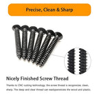 450 pcs M3 M4 M5 M6 Black Wood Screws Assortment Kit,High Hardness Carbon Steel Self-Tapping Screws,Phillips Drive Flat Head Screws Set Kit,Black Oxide,Full Thread,Countersunk Head