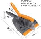Mini Broom and Dustpan Set - Small Broom and Dustpan Set for Home, Camping Broom, Whisk Brooms Small(Gray Orange)