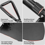 Camping Shovel, 18.5'' Lightweight Digging Shovel Portable Ergonomic High Carbon Steel Folding Shovel for All Occasions Outdoor Camping Hiking Garden Emergency