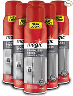 Magic Stainless Steel Cleaner Aerosol - 17 Ounce (6 Pack) - Removes Fingerprints Residue Water Marks and Grease from Appliances - Refrigerator Dishwasher Oven Grill