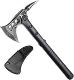 JXE JXO Camping Axe, Tomahawk with Spike, Survival Hatchet with Sheath, Nylon Fiber Handle for Outdoor Survival Hiking Camping （14.5 inch）