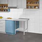 Hally Stainless Steel Table for Prep & Work 24 x 24 Inches, NSF Commercial Heavy Duty Table with Undershelf and Backsplash for Restaurant, Home and Hotel