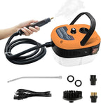 Handheld Steam Cleaner, 2500W Pressurized Steam Cleaner with 3 Brush Heads, Portable Steam Cleaner for Home, Car, Furniture, Kitchen, Bathroom and Wall, Orange