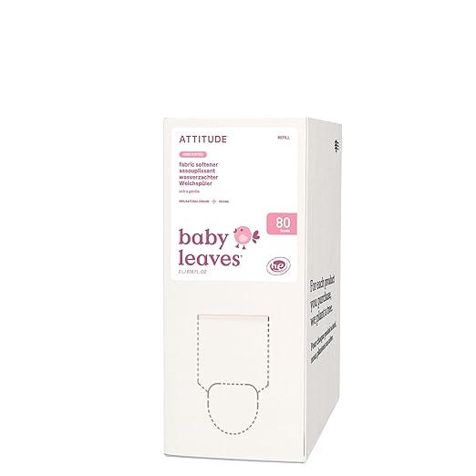 ATTITUDE Baby Fabric Softener, Plant and Mineral-Based Ingredients, HE Compatible, Vegan and Cruelty-free Laundry and Household Products, Unscented, Bulk Refill, 80 Loads, 67.6 Fl Oz