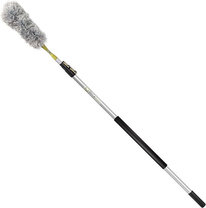 DOCA Telescoping Pole 5-12 Ft - Extension Pole for Cleaning, Feather Duster, Window Washing Kit, Paint Roller, Window Squeegee - High Reach Extendable Kit for Indoor & Outdoor - Feather Duster