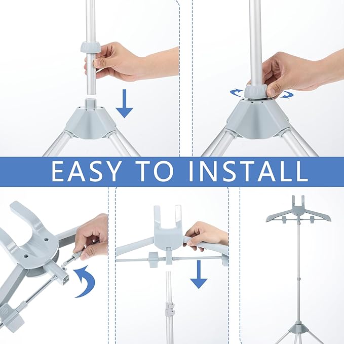 Garment Steamer Rack & Garment Ironing Glove for Clothes,Adjustable Steamer Stand for Clothes,Adjustable Garment Hanger Standing,Foldable Iron stand with Ironing Glove for Steaming Clothes(32-63 Inch)