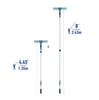 Unger Professional 2-in-1 Squeegee and Scrubber, 14” Window Cleaning Tool and 8’ Connect & Clean Pole, Essential Glass Supplies for Commercial and Residential Use, Microfiber Sleeve