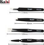Kaisi 14 PCS Precision Tweezers Set, ESD Tweezer Set, Anti-Static Stainless Steel Tweezers Set for Craft, Jewelry, Electronics, Laboratory Work