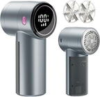 Fabric Shaver, Rechargeable Lint Shaver with Digital Display, 3-Speeds Sweater Shaver with 6-Leaf Blades, Electric Portable Lint Remover to Remove Pilling for Clothes, Furniture, Couch, Blanket