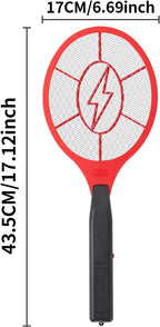 ZhouHe Pack of 2 Electric Fly Swatter Bug Zapper Battery Operated Flies Killer Indoor & Outdoor Pest Control Mosquito Zapper and Insect Catcher Racket（red＆Blue）