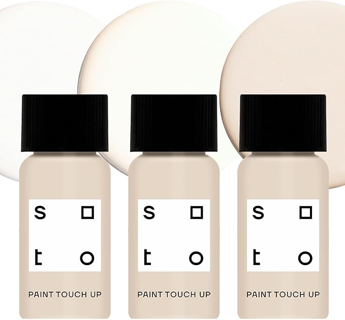 soto Paint Touch Up, Set of 3, 10mL Multi-Surface, Matte Finish (Off-Whites) - White Scratch Repair for Furniture, Walls, Cabinets, Trim, Doors, Indoor/Outdoor