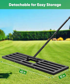 40x10 inch Lawn Leveling Rake, Upgraded Lawn Leveler Tool Heavy Duty Reinforced Connection, Garden Rake with Adjustable Long Handle, Ground Leveler for Yard Smoothing Soil Grass Dirt Sand