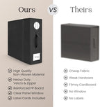 6 Pack Bed Sheet Organizer and Storage, Foldable Storage Organizer for Linen Closet with Viewing Window & Label for Bedding Sheets & Blankets (Queen & King Size) Black